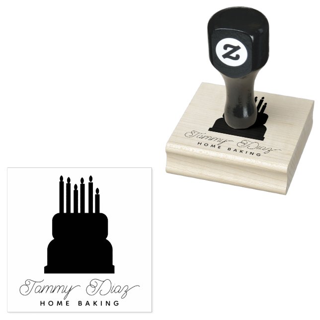 Baker Layer Cake Candles Logo Gummistempel (Stempel)