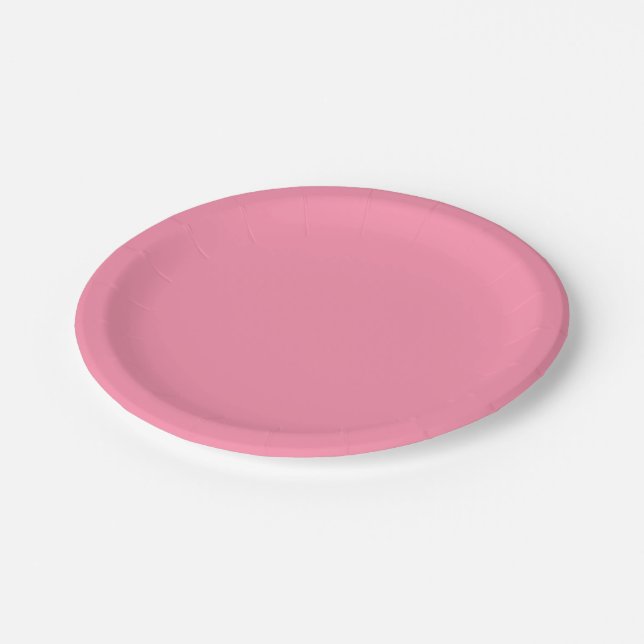 Baker-Miller pink (Vollfarbe) Pappteller (Schrägansicht)