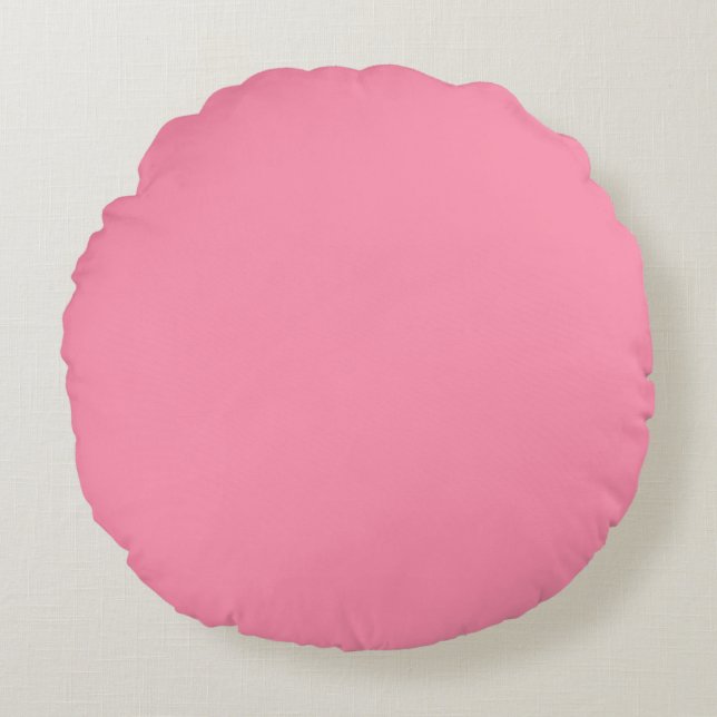 Baker-Miller pink (Vollfarbe) Rundes Kissen (Vorderseite)