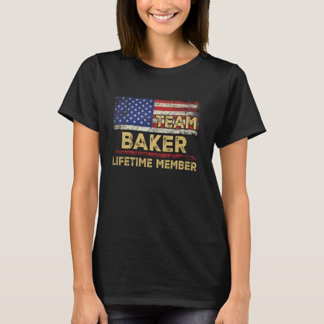 Baker Nachname Shirt Team Baker Lifetime Member (Vorderseite)