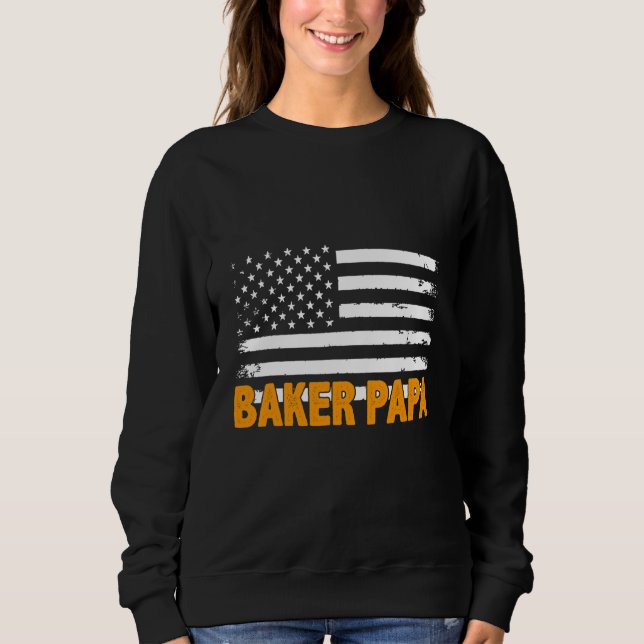 Baker Papa American Flag Vatertag Sweatshirt (Vorderseite)