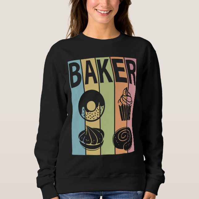 BAKER PASTEL COLORS DESSERTS PASTRY CHEF BAKING    SWEATSHIRT (Vorderseite)