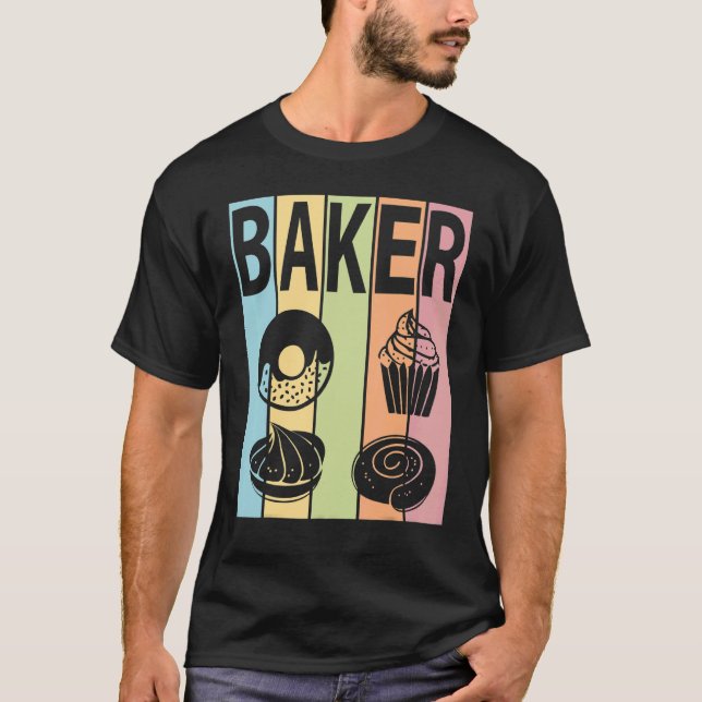 BAKER PASTEL COLORS DESSERTS PASTRY CHEF BAKING    T-Shirt (Vorderseite)