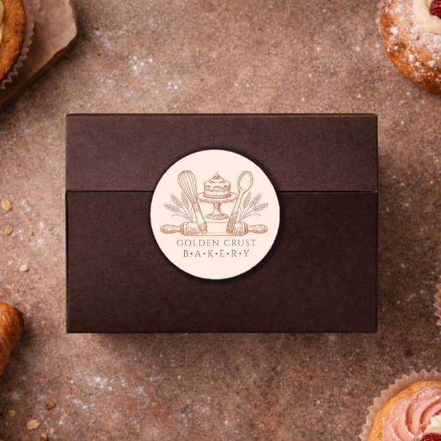 Baker Pastry Chef Baking Tools Product Labels Runder Aufkleber (Von Creator hochgeladen)
