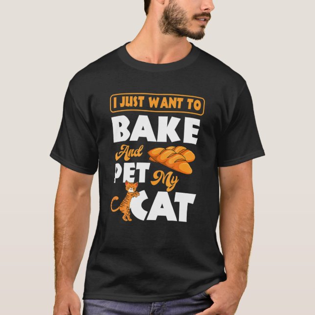 Baker Pastry Chef Cook Culinary Bakery Owner Cat T-Shirt (Vorderseite)