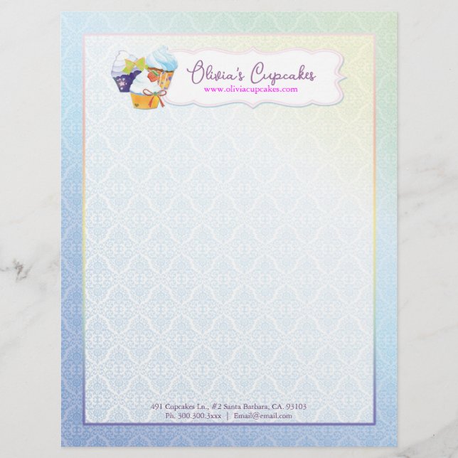 Baker & Pastry Koch Cupcake Business Briefbogen (Vorderseite)