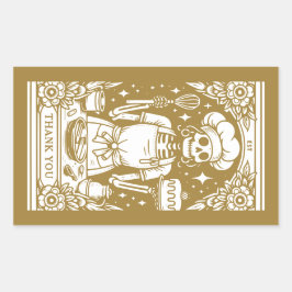 Baker Pastry Koch Gold Produkt Rechteckiger Aufkleber