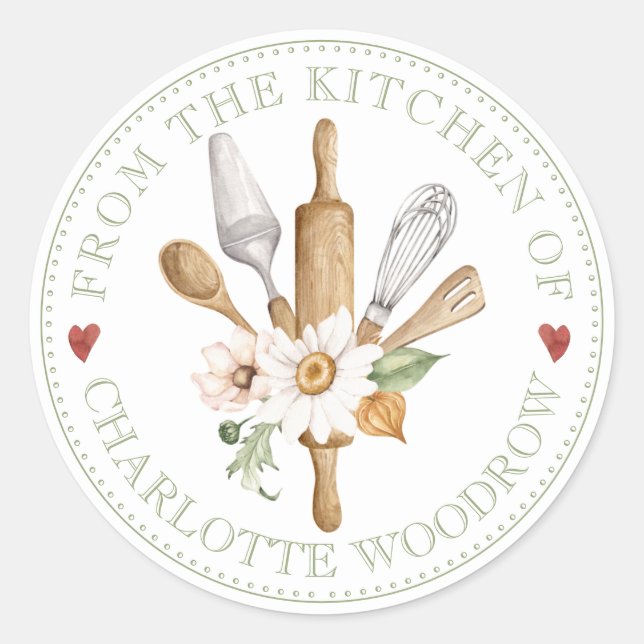 Baker Pastry Koch Tools Food Label Aufkleber (Vorderseite)