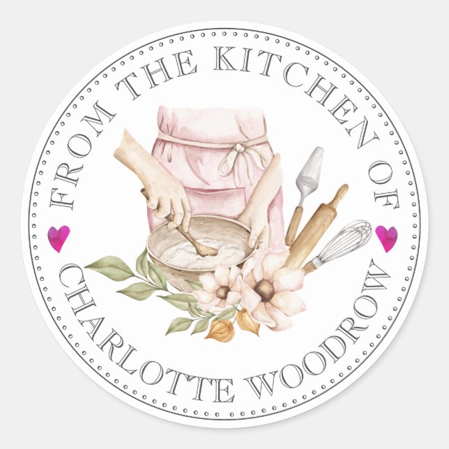 Baker Pastry Koch Tools Food Label Aufkleber (Vorderseite)