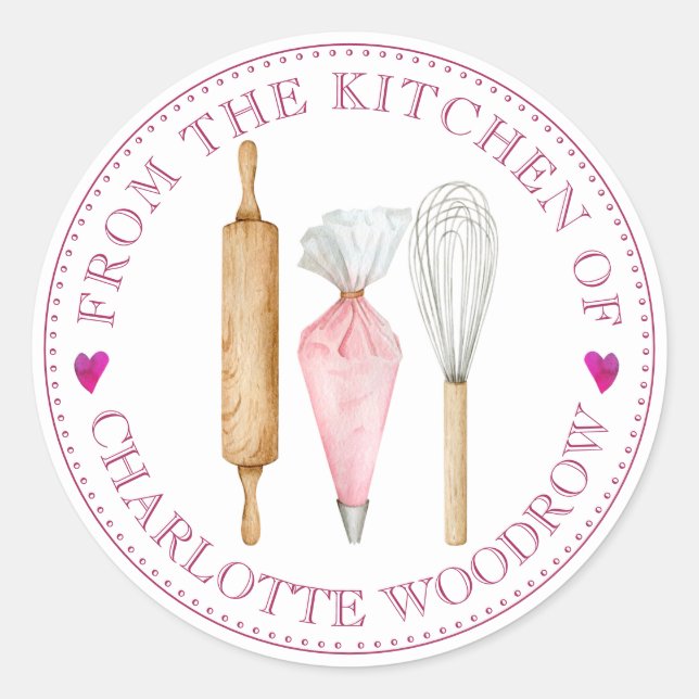 Baker Pastry Koch Tools Food Label Aufkleber (Vorderseite)