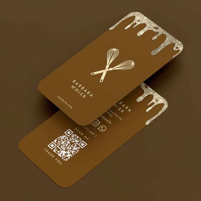 Baker Pastry Whisk Chocolate Tropfen Caterer Visitenkarte (Baker Pastry Whisk Chocolate Drip Caterer Business Card
)