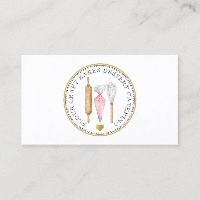 Baker Pstry Koch Dessert Caterer Baker's Tools Visitenkarte (Vorderseite)