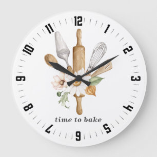 Baker’s Tools Utensils Large Clock Große Wanduhr