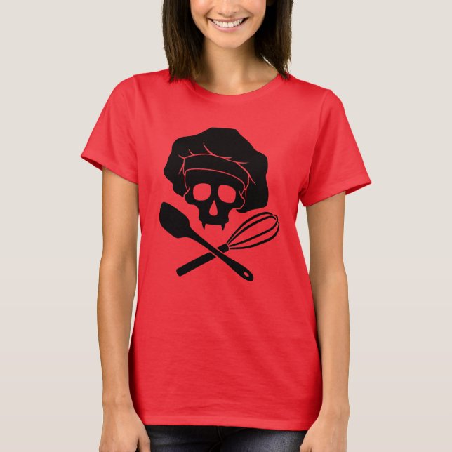 Baker-Schädel mit Toque T-Shirt (Vorderseite)