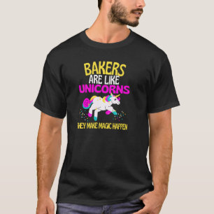 Baker Unicorn Magisches Einhorn Backen Koch Männer T-Shirt