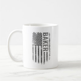 Baker USA Flag abgenutztes Design Kaffeetasse