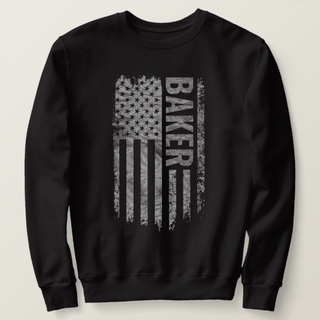 Baker USA Flag Distressed design Sweatshirt (Design vorne)