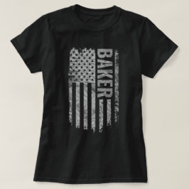 Baker USA Flag Distressed Design T-Shirt