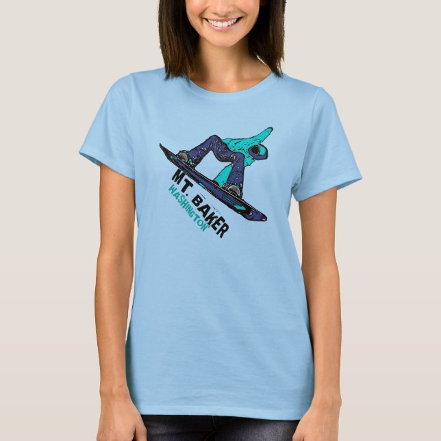 Baker Washington aquamarine Snowboarddamen T-Shirt (Vorderseite)