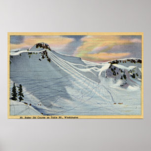 Baker, Washington - Sicht auf den Berg Baker Ski Poster