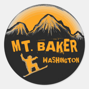Baker Washington Snowboard-Aufkleber Runder Aufkleber