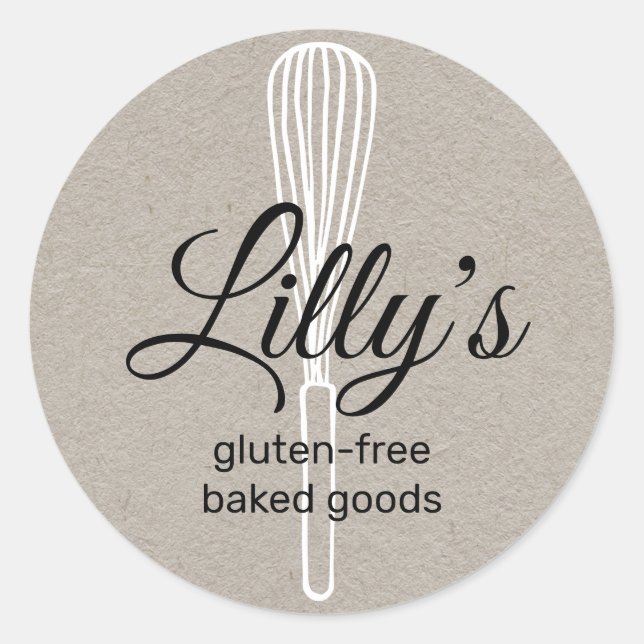 Baker Whisky Bakery Square Kraft Business Card Runder Aufkleber (Vorderseite)