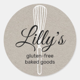 Baker Whisky Bakery Square Kraft Business Card Runder Aufkleber