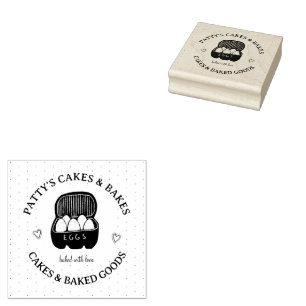 Baker's Bakery Logo Pink Black Label Gummistempel