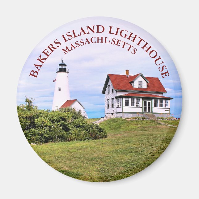 Bakers Island Lighthouse, MA Round Magnet (Vorne)