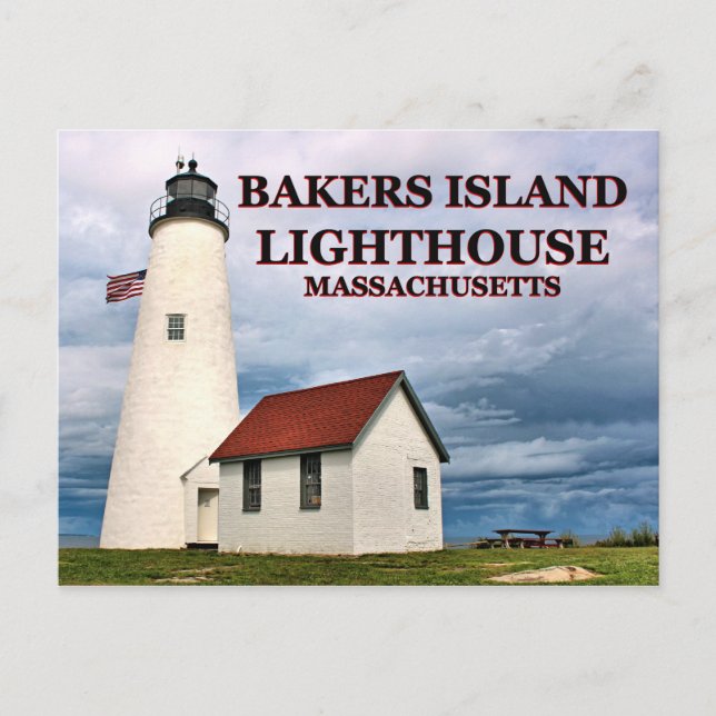Bakers Island Lighthouse, Massachusetts Postkarte (Vorderseite)