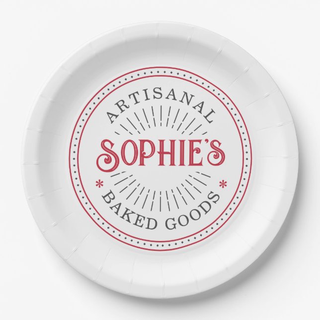 Baker's Logo Bakery Paper Plate Pappteller (Vorderseite)