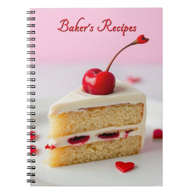 Baker's Rezepte Kirsche Oben Notizbuch Notizblock (Vorderseite)