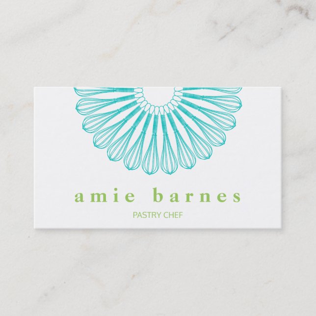 Baker's Whisk Logo Catering Bäckerei Koch Visitenkarte (Vorderseite)