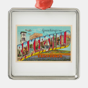 Bakersfield California CA Large Letter Postcard Ornament Aus Metall