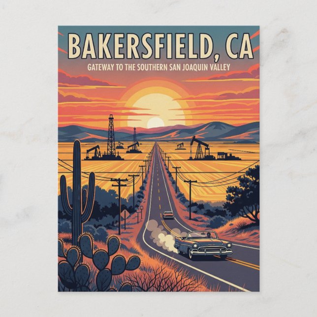 Bakersfield California Central Valley Postkarte (Vorderseite)