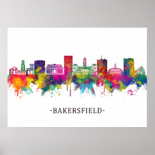 Bakersfield California Skyline Poster