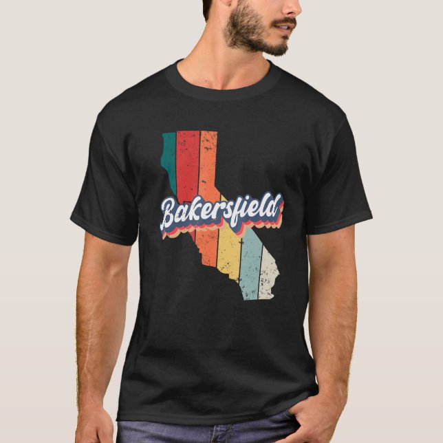 Bakersfield City Retro Vintages Heimat T-Shirt (Vorderseite)