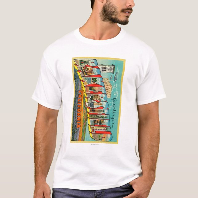 Bakersfield, Kalifornien - große Buchstabe-Szenen T-Shirt (Vorderseite)
