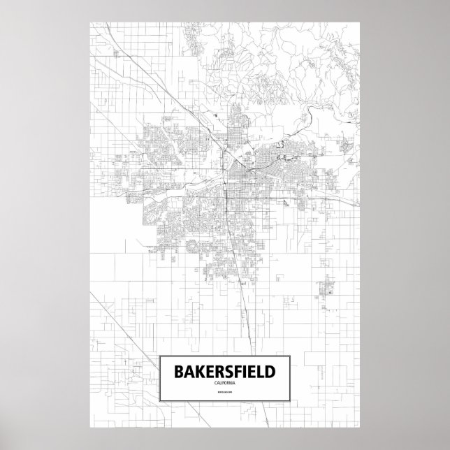 Bakersfield, Kalifornien (schwarz auf weiß) Poster (Vorne)