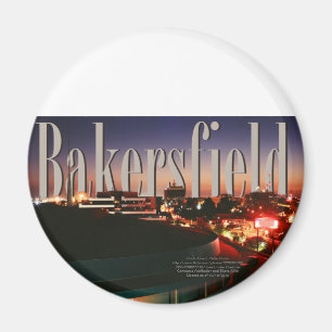 Bakersfield-Skyline mit Bakersfield im Himmel Magnet