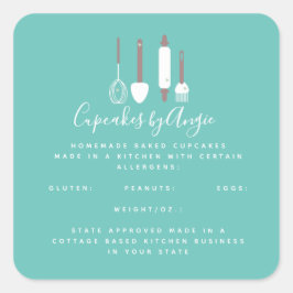 Bakertools Logo Food Business Square Sticker