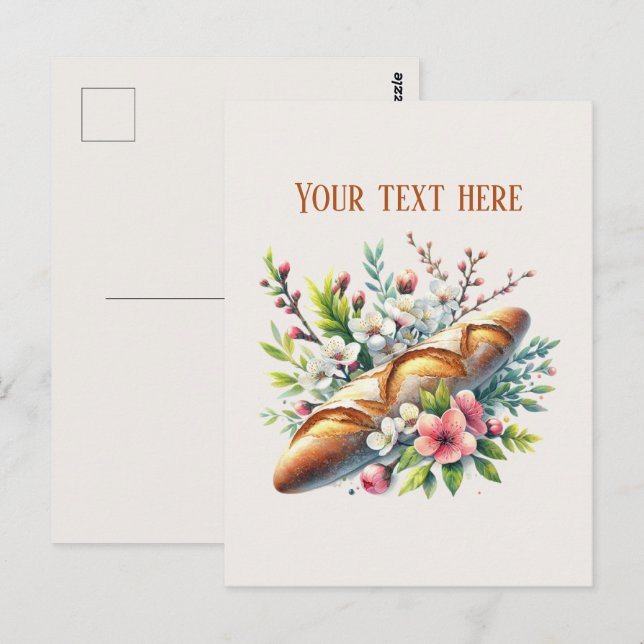 Bakery bread add message business name  postkarte (Vorne/Hinten)