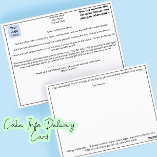 Bakery Business Cake Delivery Card für Veranstaltu Postkarte