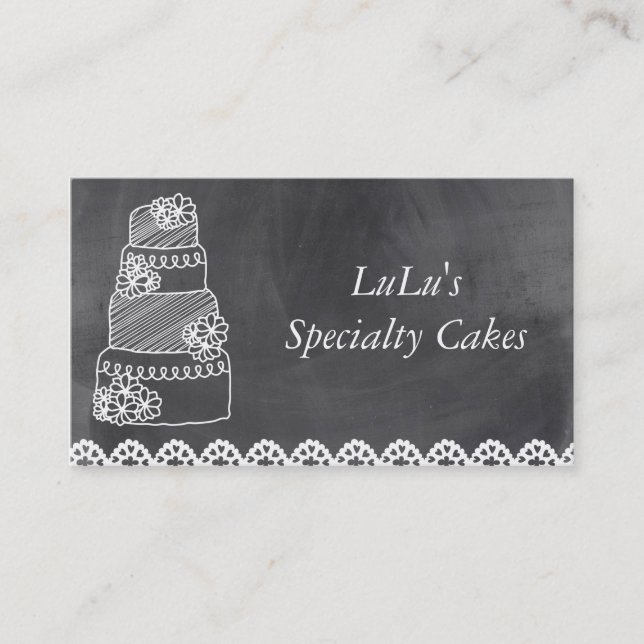 Bakery Business Card mit Chalkboard Visitenkarte (Vorderseite)