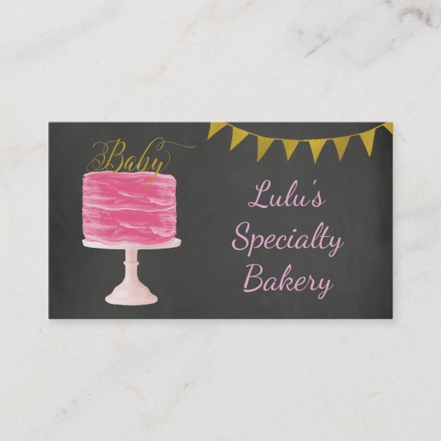 Bakery Business Card mit Chalkboard Visitenkarte (Vorderseite)