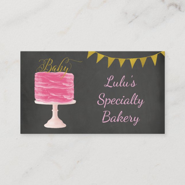 Bakery Business Card mit Chalkboard Visitenkarte (Vorderseite)