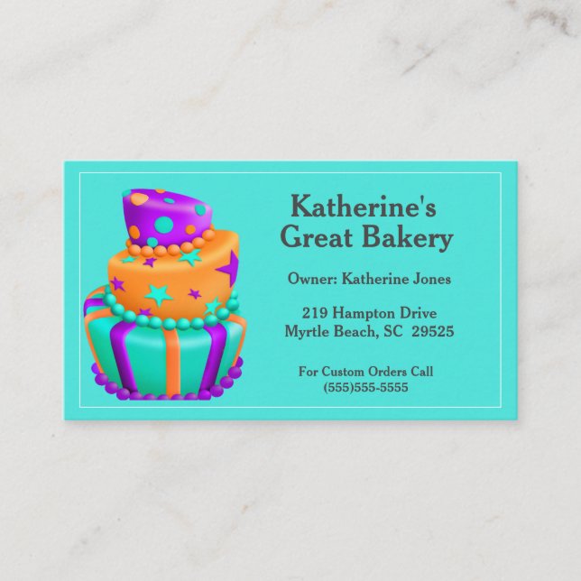 Bakery Business Cards Visitenkarte (Vorderseite)