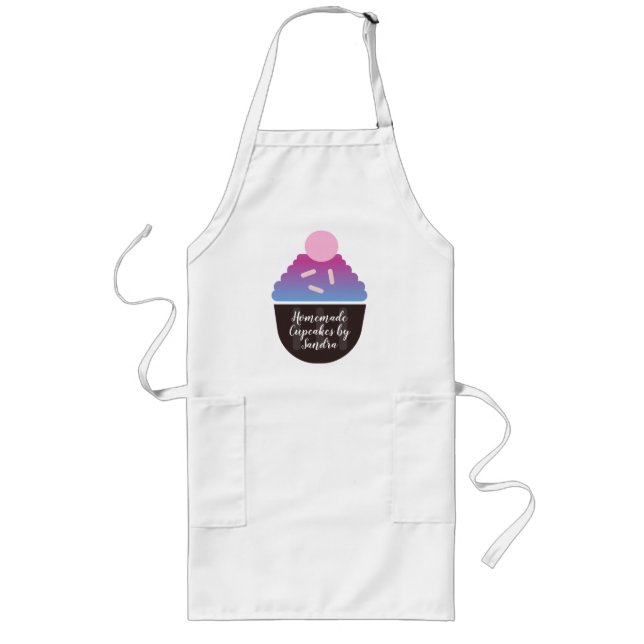 Bakery Business Cupcake Gradient Logo Lange Schürze (Vorne)