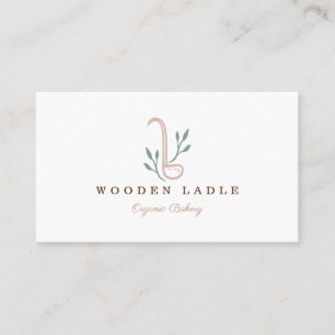 Bakery Business Lady & Natural Floral Logo Visitenkarte