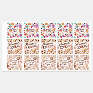 Bakery business themed stickers etiketten